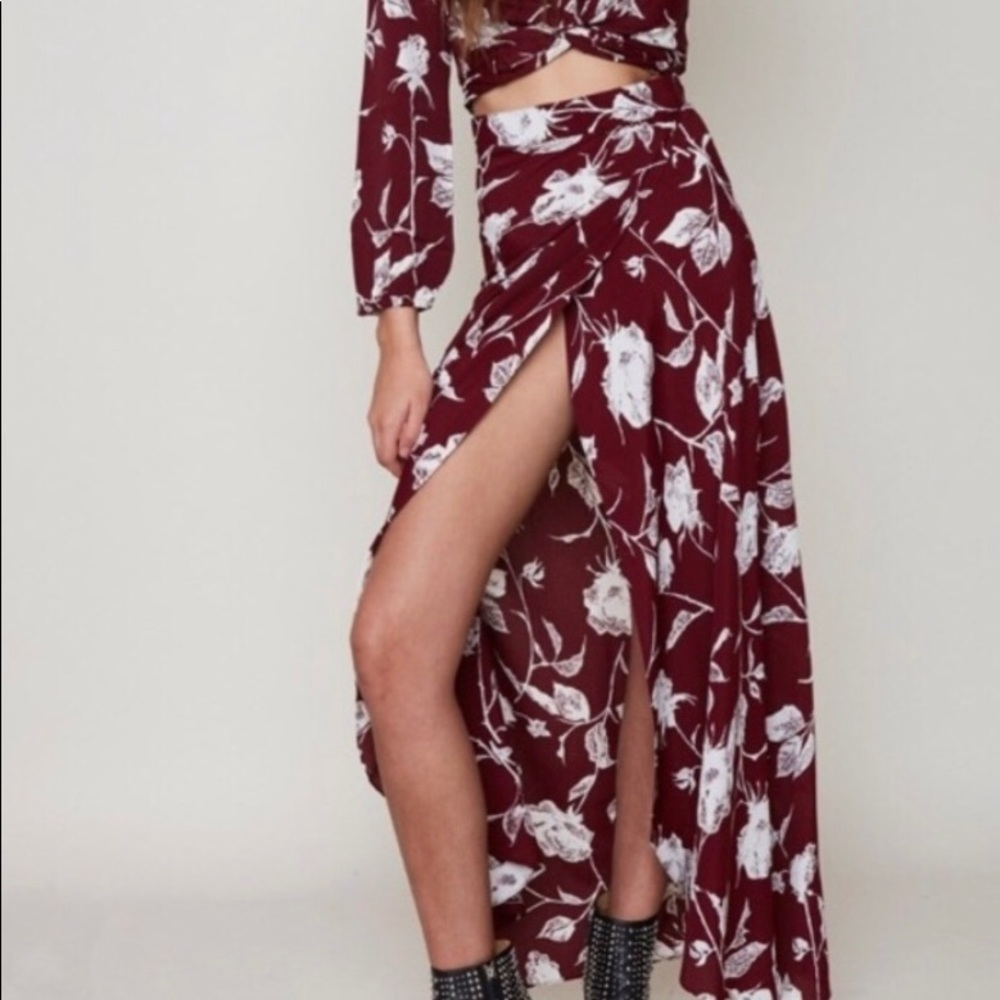Flynn sky wrap maxi skirt